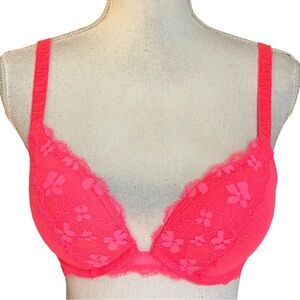 PINK Victoria's Secret Neon Pink Lace Bra